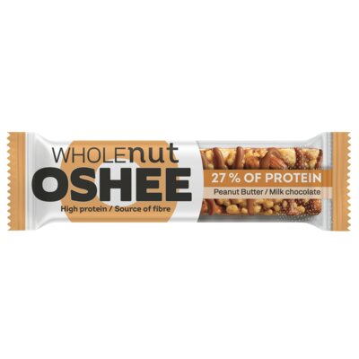 Baton proteinowy OSHEE Wholenut z orzechami masłem orzechowym i mleczną czekoladą (40 g)