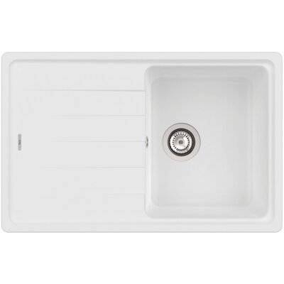 Zlewozmywak jednokomorowy z ociekaczem ROCA Bergen 80 A880180020 Biały 50x78