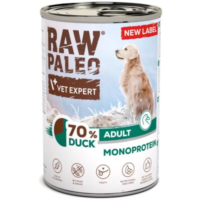 RAW PALEO ADULT DOG DUCK 400g - mokra karma dla psów dorosłych monoproteina z kaczką