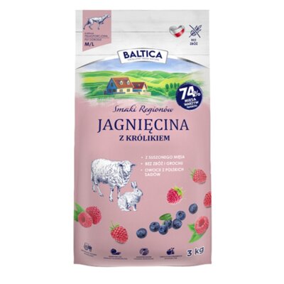 Karma dla psa BALTICA Smaki Regionów Adult Jagnięcina z królikiem M/L 3 kg