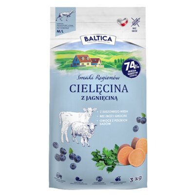 Karma dla psa BALTICA Smaki Regionów Adult Cielęcina z jagnięciną XS/S 3 kg