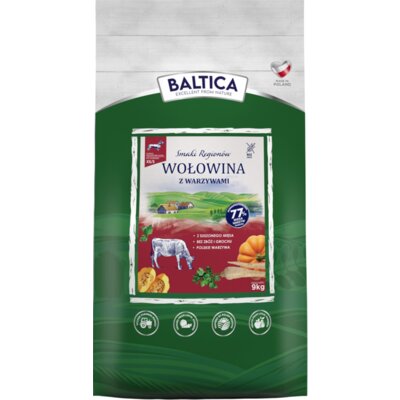 Karma dla psa BALTICA Smaki Regionów Adult Wołowina z warzywami XS/S 9 kg