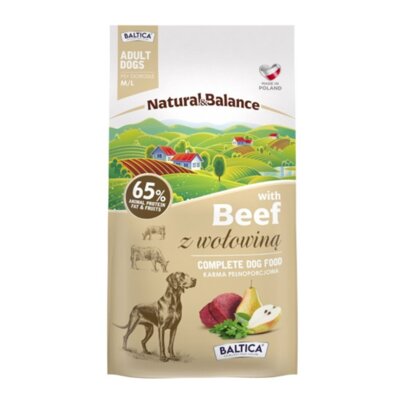Karma dla psa BALTICA Natural & Balance z wołowiną M/L 3 kg