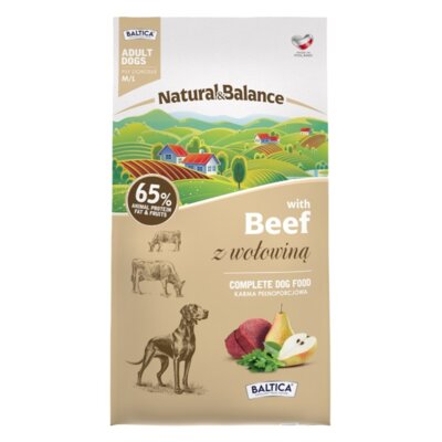 Karma dla psa BALTICA Natural & Balance z wołowiną M/L 9 kg