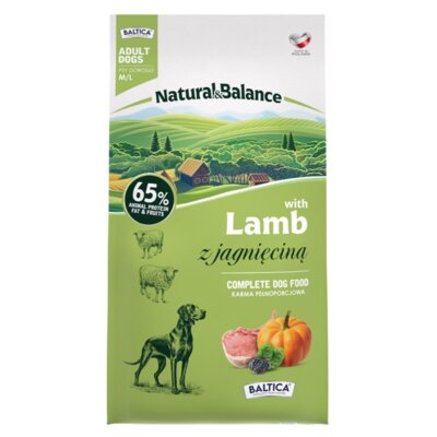 Karma dla psa BALTICA Natural & Balance z jagnięciną M/L 9 kg