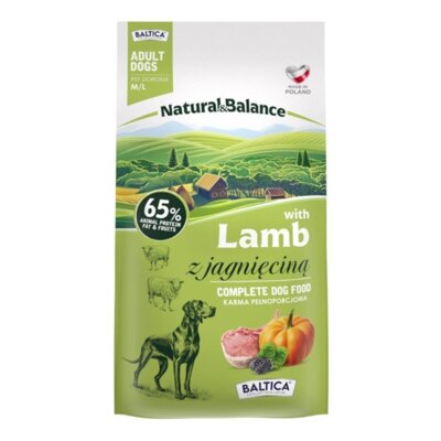 Karma dla psa BALTICA Natural & Balance z jagnięciną M/L 3 kg