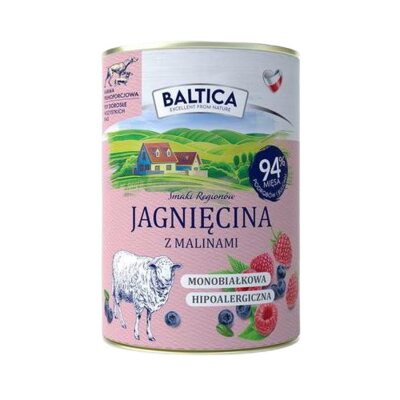 Karma dla psa BALTICA Smaki Regionów Jagnięcina z malinami 400 g