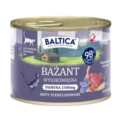 Karma dla kota BALTICA Smaki Regionów Bażant 185 g