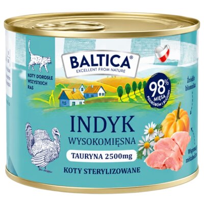 Karma dla kota BALTICA Smaki Regionów Indyk 185 g