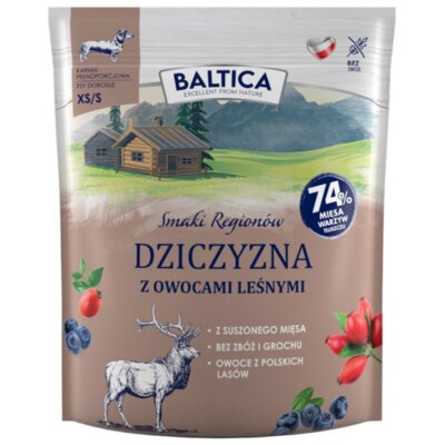 Karma dla psa BALTICA Smaki Regionów Adult Dziczyzna z owocami leśnymi XS/S 1 kg