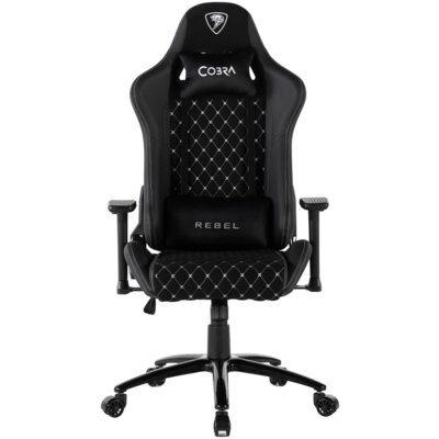 Fotel gamingowy COBRA Rebel 4.0 Large CR400 Czarny (białe elementy)