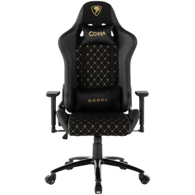 Fotel gamingowy COBRA Rebel 4.0 Large CR401 Czarny (złote elementy)