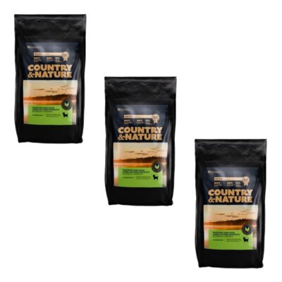 Karma dla psa COUNTRY & NATURE Kaczka z indykiem 3 x 9 kg