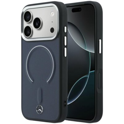 Etui MERCEDES Leather 3D MagSafe do Apple iPhone 17 Pro Max Granatowy