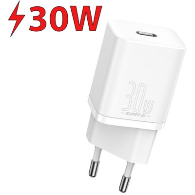 Ładowarka sieciowa BASEUS CCSUP-J02 30W Biały ładowarka do telefonu USB-C