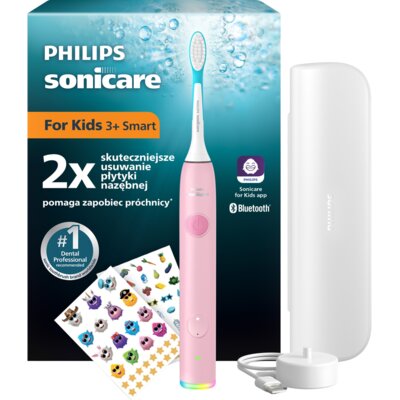 Szczoteczka soniczna PHILIPS Sonicare for Kids Smart HX6600/41 Różowy
