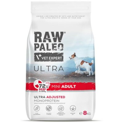 RAW PALEO ULTRA BEEF ADULT MINI - sucha karma z wołowiną dla psów dorosłych ras małych 8kg