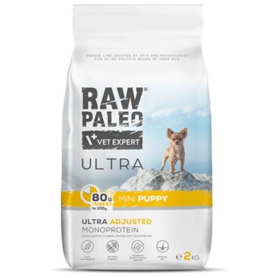 RAW PALEO ULTRA TURKEY PUPPY MINI - sucha karma z indykiem dla szczeniąt ras małych 2kg