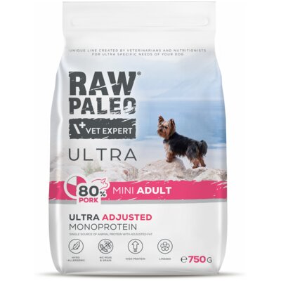 RAW PALEO ULTRA PORK ADULT MINI - sucha karma z wieprzowiną dla psów dorosłych ras małych 750g