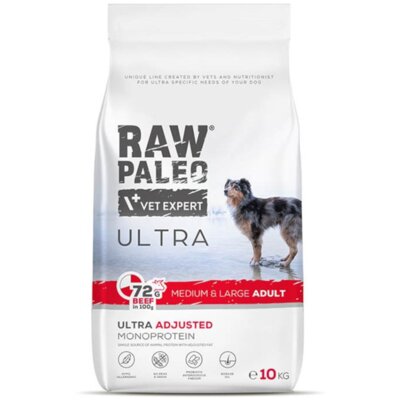 RAW PALEO ULTRA BEEF ADULT MEDIUM/LARGE - sucha karma z wołowiną dla psów dorosłych ras średnich i dużych 10kg