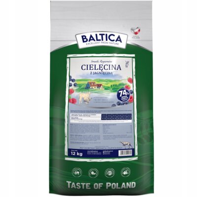 Baltica Sucha Karma dla Średnich Dużych Psów Cielęcina z Jagnięciną 12kg