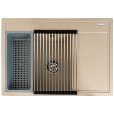 Zlewozmywak jednokomorowy z ociekaczem PYRAMIS Camea 1B1D/L 070223411 Piaskowy beż 50x68