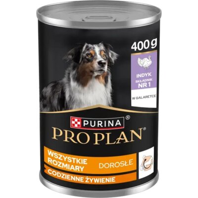 Karma dla psa PURINA Pro Plan Adult Dog Indyk w galaretce 3 x 400 g