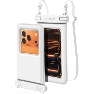 Etui wodoodporne TECH-PROTECT UWC7 Universal Waterproof Floating Case 6.9 Cali Biały