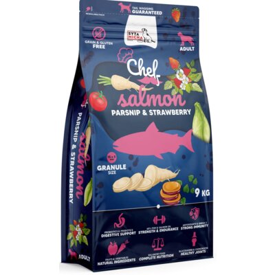 Karma dla psa SYTA MICHA Chef Łosoś, pasternak i truskawka 9 kg