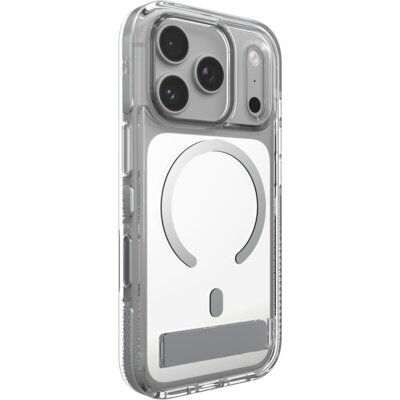 Etui ZAGG Santa Cruz Snap Kickstand MagSafe do Apple iPhone 17 Pro/18 Pro Przezroczysto srebrny