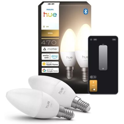Inteligentna żarówka LED PHILIPS HUE 929004295902 3.9W E14 Bluetooth, ZigBee (2 szt.)