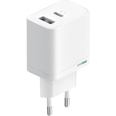 Ładowarka sieciowa OPPO SuperVooc Dual-Port 45W Biały