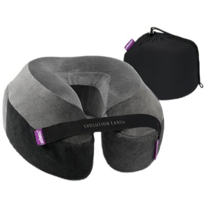 Poduszka podróżna CABEAU Earth Deluxe Wind CB EVED6410 Szaro-czarny