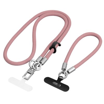 Smycz do telefonu TECH-PROTECT C10S Rope Crossbody & Wrist Różowy