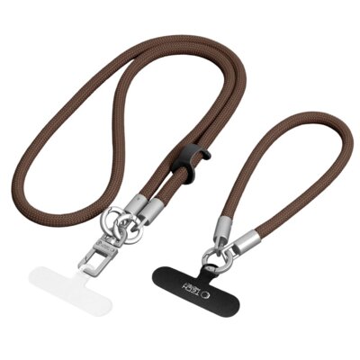 Smycz do telefonu TECH-PROTECT C10S Rope Crossbody & Wrist Brązowy