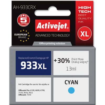 Tusz ACTIVEJET do HP 933 XL CN054AE Błękitny 13 ml AH-933CRX