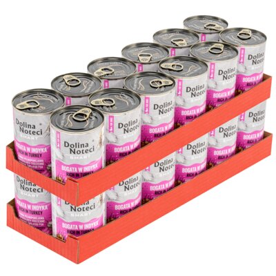 Karma dla psa DOLINA NOTECI Smart Bogata w indyka 24 x 400 g
