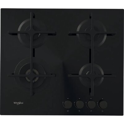 Płyta gazowa WHIRLPOOL AKT627NB1 Wysokowydajne palniki Żeliwne ruszty WOK Szkło 58cm