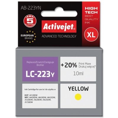 Tusz ACTIVEJET do Brother LC-223Y Żółty 10 ml AB-223YN