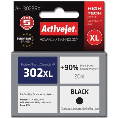 Tusz ACTIVEJET do HP 302 XL F6U68AE Czarny 20 ml AH-302BRX