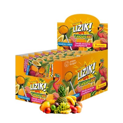 Lizak STARPHARMA Lizik! Owoce tropikalne 8 witamin Bez cukru (30 szt.)