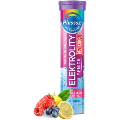 Elektrolity PLUSSSZ Senior Owoce leśne-cytryna (20 tabletek)
