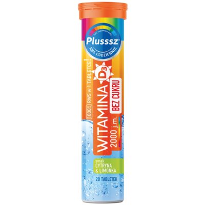 Witamina D3+K2 PLUSSSZ Cytryna-limonka (20 tabletek)