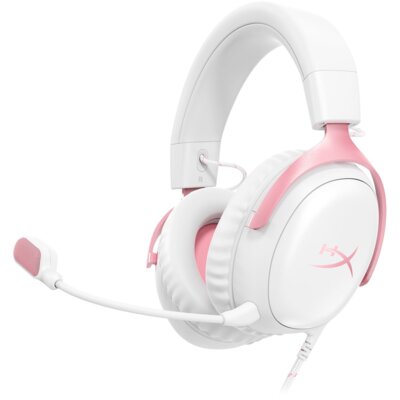 Słuchawki HYPERX Cloud III Nauszne, Dźwięk przestrzenny Biało-różowy