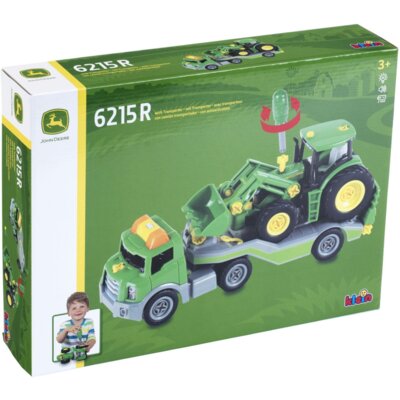 Zestaw pojazdów KLEIN Traktor John Deere do skręcania z lawetą 3908