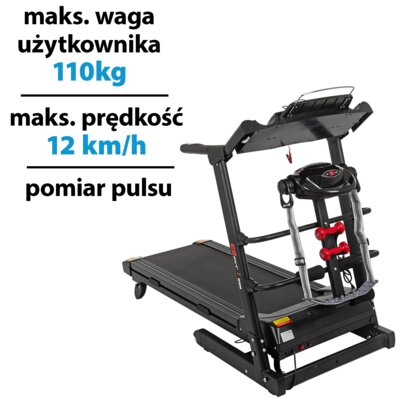 Bieżnia elektryczna ENERO FIT W500 z masażerem 12km/h