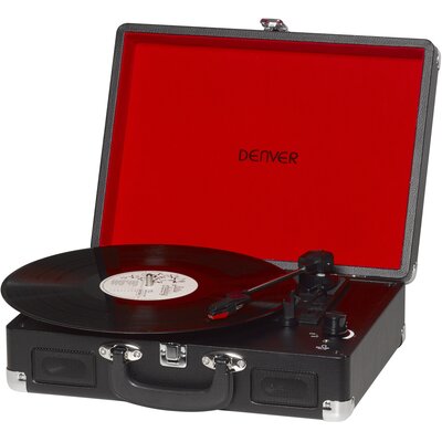 Gramofon DENVER VPL-120 Czarny, Manualny, Napęd paskowy,USB, Wbudowane głośniki, Prędkość odtw. 33 1/3,45,78 obr./min
