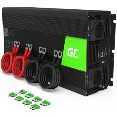 Przetwornica GREENCELL 12V na 230V 2000W/4000W Czysta sinusoida