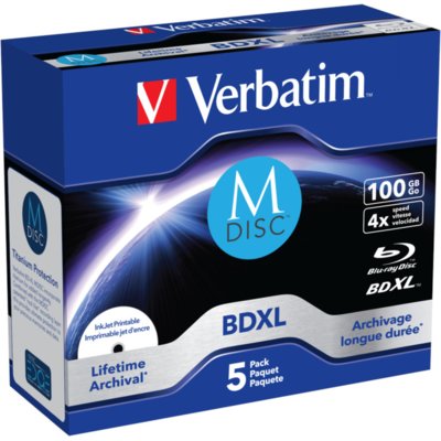 Płyta VERBATIM M-DISC Printable BD-R, 100 GB, 4x (5 szt.)