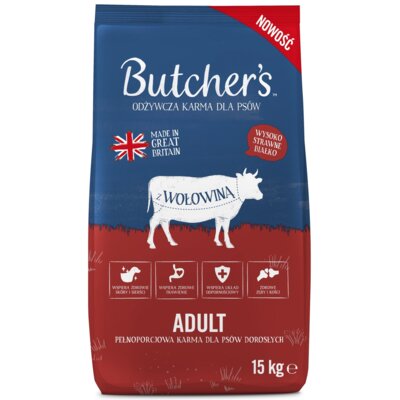 Karma dla psa BUTCHER'S Original Wołowina 15 kg